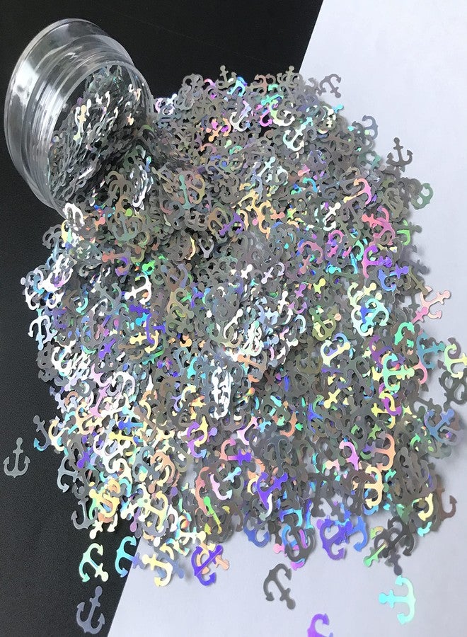 PrettyG 10 Grams/Pack -Boat Anchor Shape Holographic Glitter Sequins - Festival Rave Beauty Makeup Face Body Nail Art Decoration LB100 - Image 1
